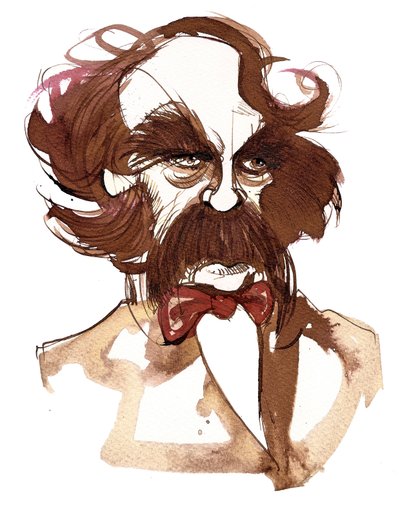 American writer Nathaniel Hawthorne; caricature by Neale Osborne